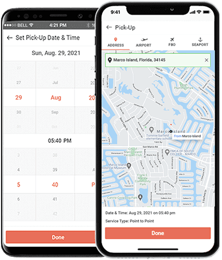 Lux VIP Transportation Mobile App Preview